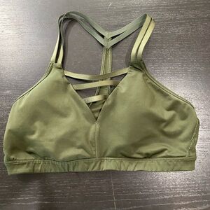 Green Strappy Sports Bra
